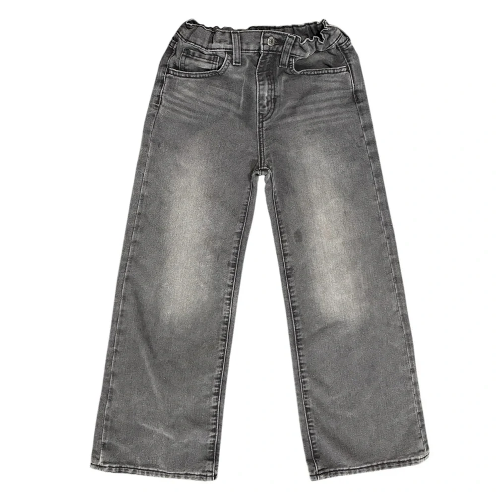 Old Navy | Girl’s Black Rinse High-Waisted Baggy Wide-Leg Jeans Denim Jeans, 10